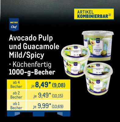 Avocado Pulp und Guacamole Mild/Spicy