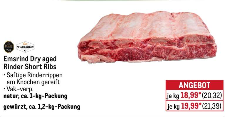 Emsrind Dry aged Rinder Short Ribs