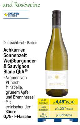 Achkarren Sonnenzeit Weißburgunder & Sauvignon Blanc QbA