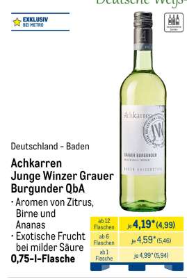 Achkarren Junge Winzer Grauer Burgunder QbA