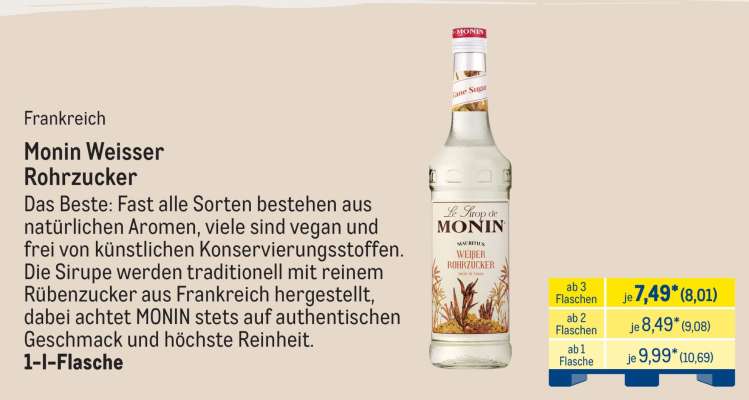 Monin Weisser Rohrzucker