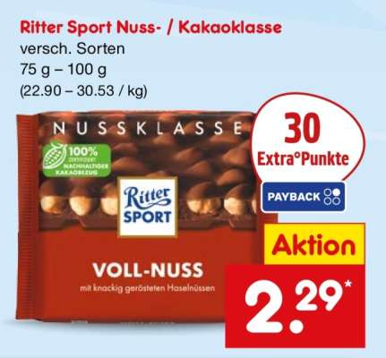 RITTER SPORT Nuss- Kakaoklasse