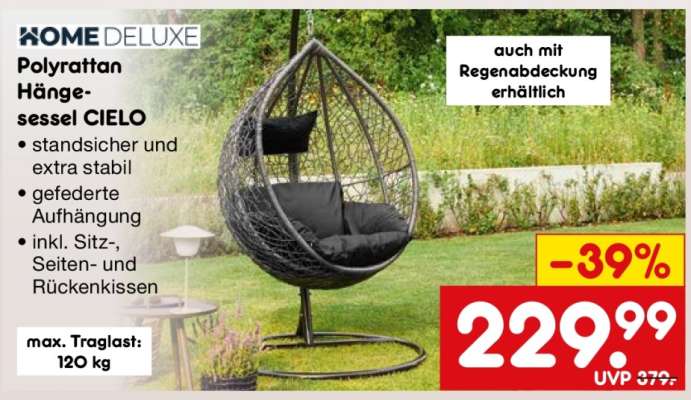 Polyrattan Hängesessel CIELO