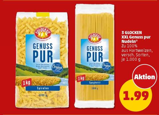 3 GLOCKEN XXL Genuss pur Nudeln