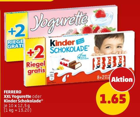 FERRERO XXL Yogurette oder Kinder Schokolade