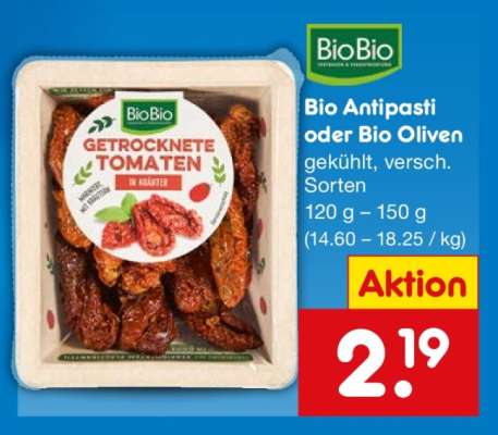Bio Antipasti oder Bio Oliven