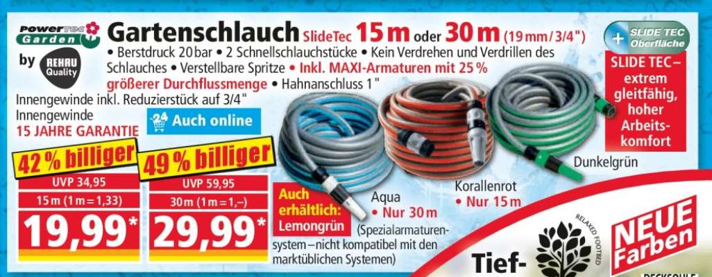 Gartenschlauch SlideTec 15 m