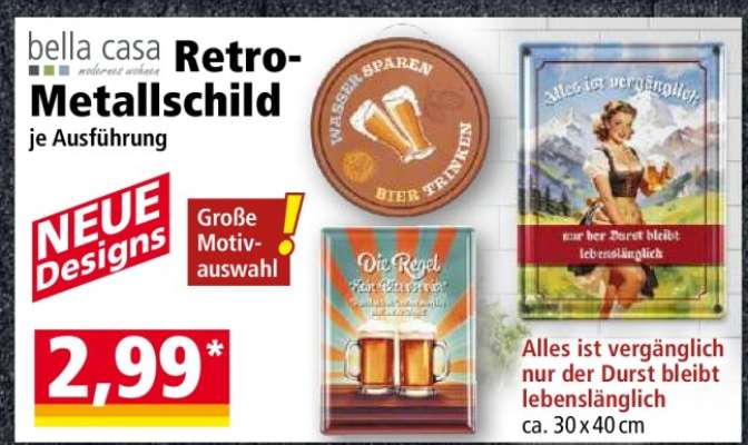 Retro-Metallschild