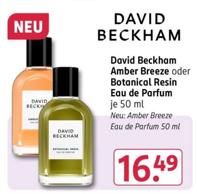 David Beckham Amber Breeze oder Botanical Resin Eau de Parfum je 50 ml
