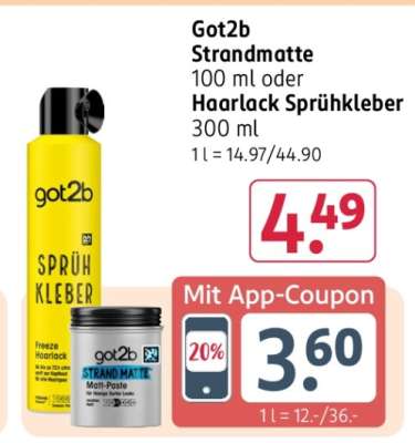 Got2b Strandmatte 100 ml oder Haarlack Sprühkleber 300 ml
