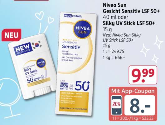 Nivea Sun Silky UV Stick LSF 50+ 15 g