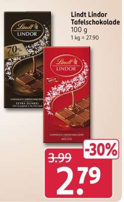 Lindt Lindor Tafelschokolade