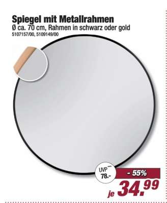 Spiegel mit Metallrahmen