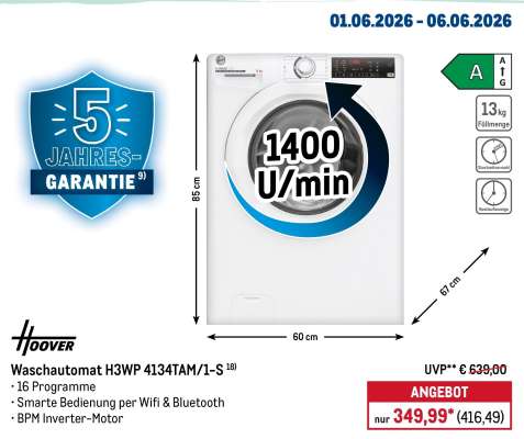 Waschautomat H3WP 4134TAM/1-S