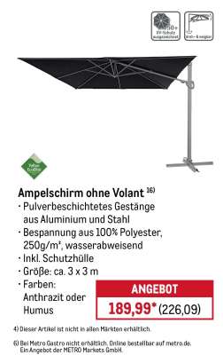 Ampelschirm ohne Volant