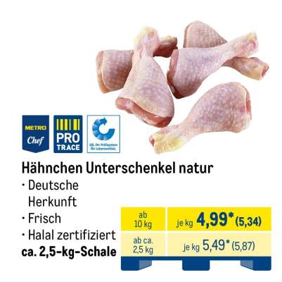 Hähnchen Unterschenkel natur