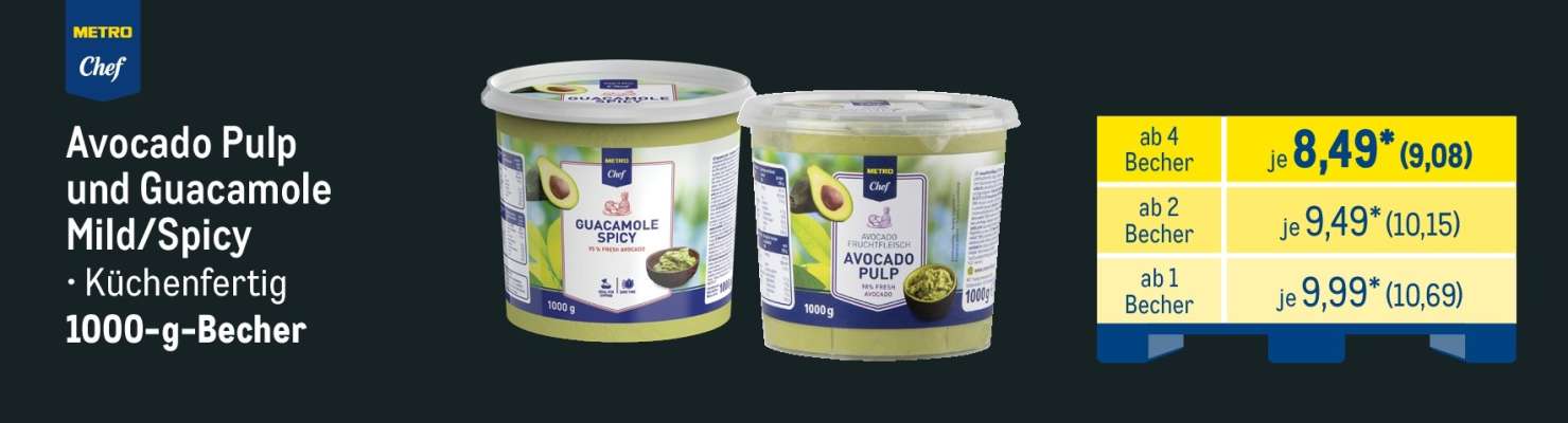 Avocado Pulp und Guacamole Mild/Spicy