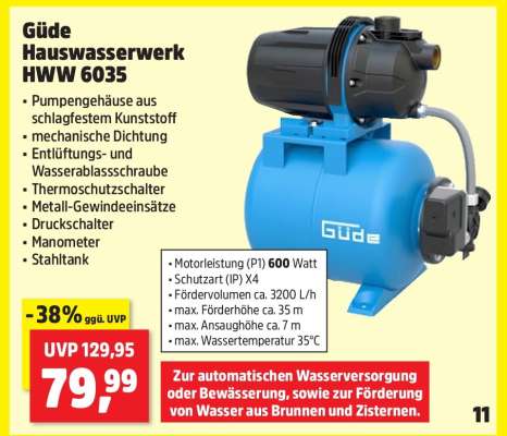 Güde Hauswasserwerk HWW 6035