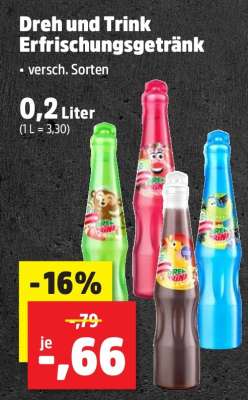 Dreh und Trink Erfrischungsgetränk