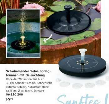 Schwimmender Solar-Springbrunnen mit Beleuchtung