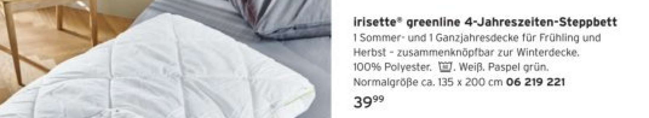 Irisette® greenline 4-Jahreszeiten-Steppbett