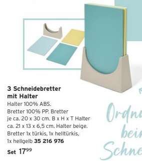 3 Schneidebretter mit Halter