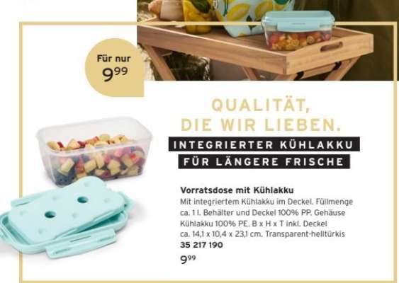 Vorratsdose mit Kühlakku