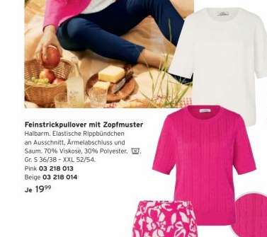 Feinstrickpullover mit Zopfmuster