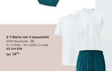 2 T-Shirts mit V-Ausschnitt