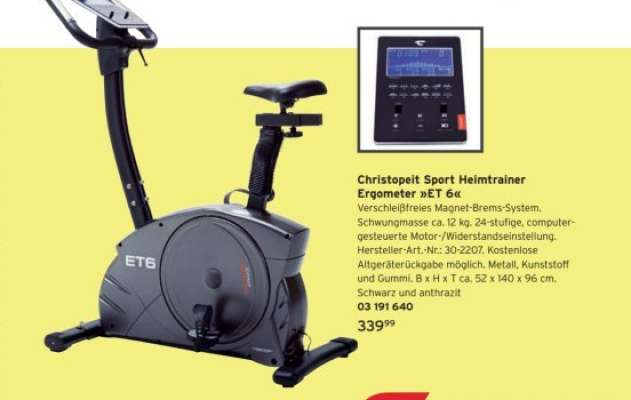 Christopeit Sport Heimtrainer Ergometer »ET 6«