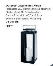 Outdoor-Laterne mit Kerze