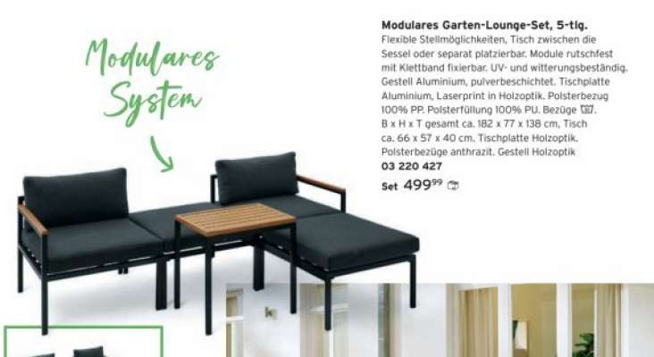 Modulares Garten-Lounge-Set, 5-tlg.