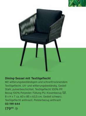 Dining-Sessel mit Textilgeflecht