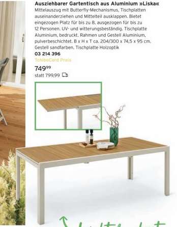 Ausziehbarer Gartentisch aus Aluminium »Liska«
