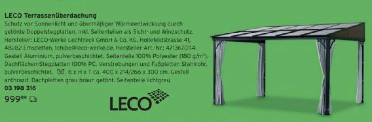 LECO Terrassenüberdachung