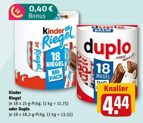 Kinder Riegel oder Duplo