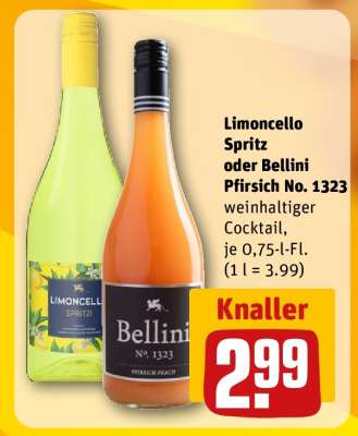 Limoncello Spritz oder Bellini Pfirsich No. 1323
