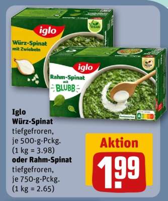 Iglo Würz-Spinat oder Rahm-Spinat