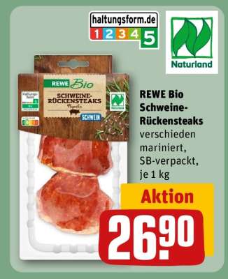 REWE Bio Schweine-Rückensteaks