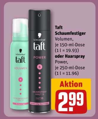 Taft Schaumfestiger Volumen oder Haarspray Power