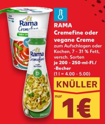 RAMA Cremefine oder vegane Creme