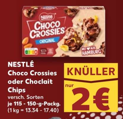 Nestlé Choco Crossies oder Choclait Chips