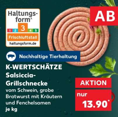 K-WERTSCHÄTZE Salsiccia-Grillschnecke