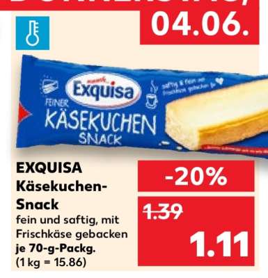 EXQUISA Käsekuchen-Snack