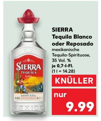 Sierra Tequila Blanco oder Reposado