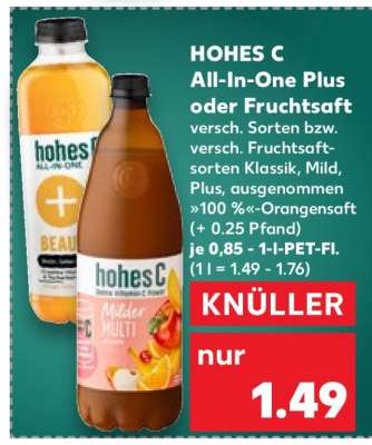 HOHES C All-In-One Plus oder Fruchtsaft
