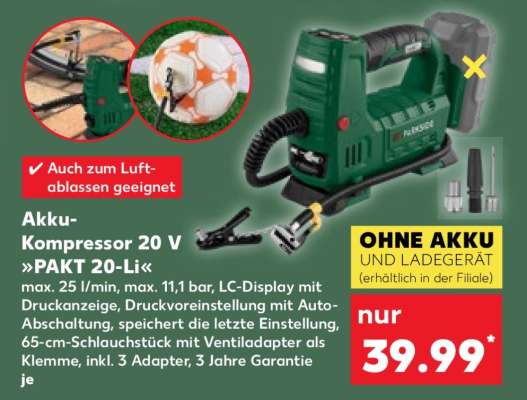 Akku-Kompressor 20 V »PAKT 20-Li«