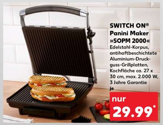 SWITCH ON® Panini Maker »SOPM 2000«