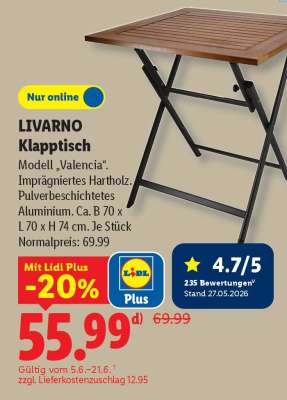 LIVARNO Klapptisch
