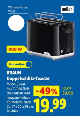 BRAUN Doppelschlitz-Toaster